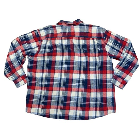 C.E. Schmidt Workwear Mens Red White & Blue Plaid Button-Up Flannel Shirt 2X - Picture 8 of 10